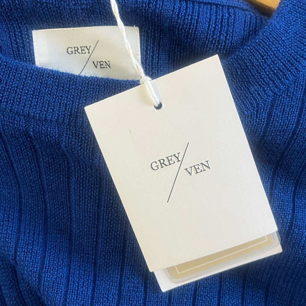 Chic Long Sleeve Blue Knit Dress - Picture 5 of 7